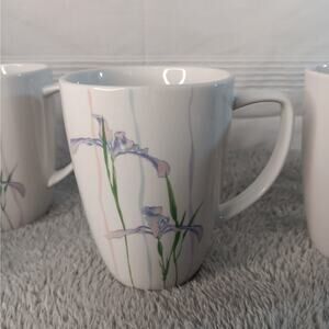 4 CORELLE Coordinates Shadow Iris Square 4" Coffee Mugs Replacements